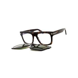 New Tom Ford FT6068-B 052 Tortoiseshell Square Optical with Clip-On Sunglasses